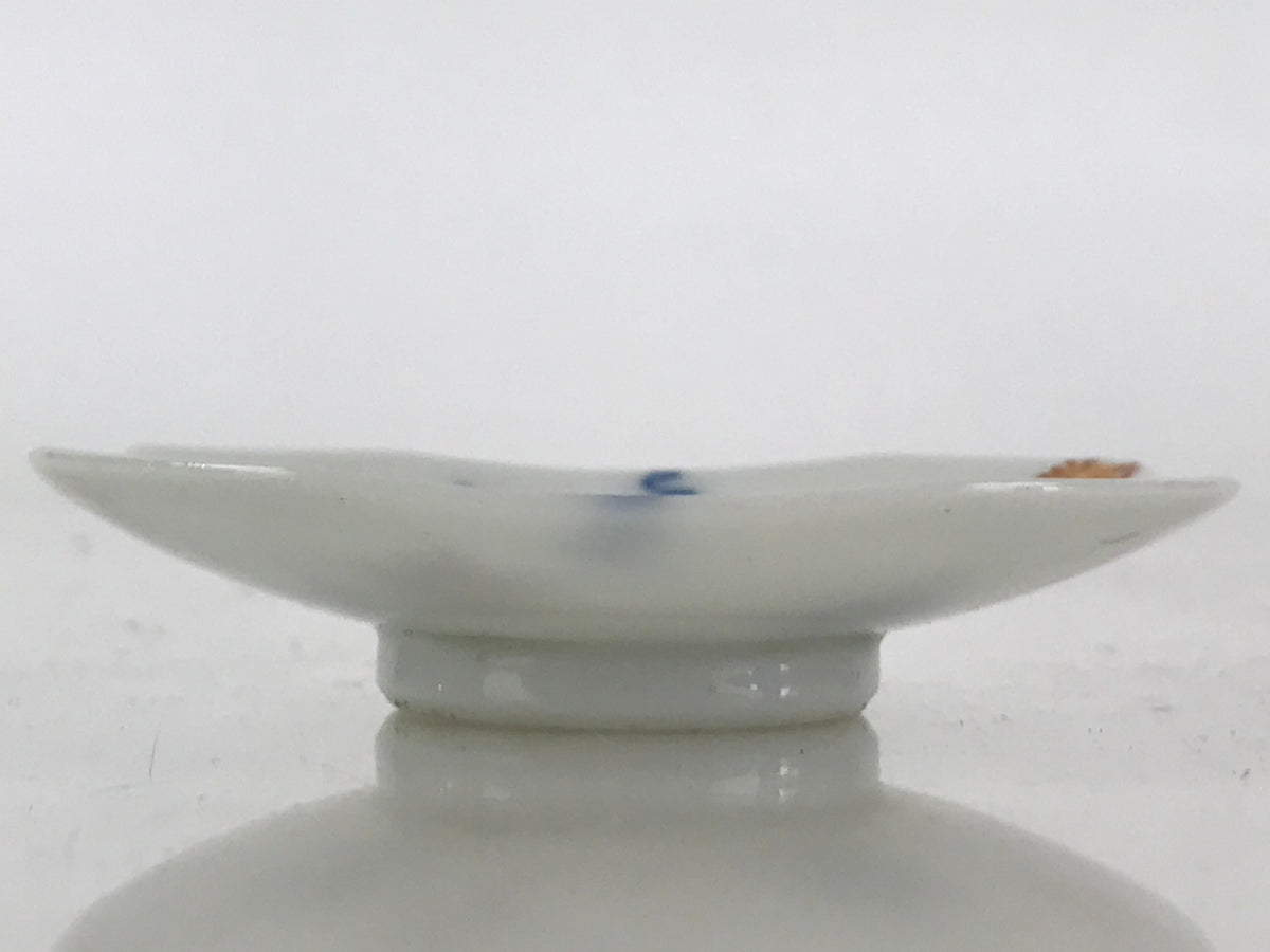Japanese Porcelain Small Plate Mame-Zara Vtg Blue Red Stars Kozara White PY232