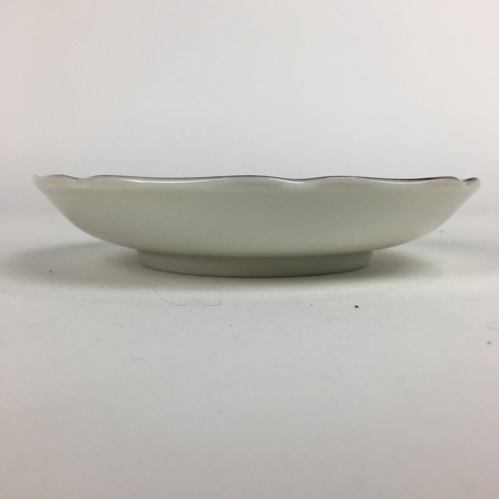 Japanese Porcelain Small Plate Vtg Camellia Flower Pattern White Kozara PP514