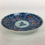 Japanese Porcelain Small Plate Vtg Kozara Blue Sometsuke Plum Blossom Bird QT115