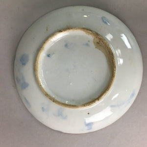 Japanese Porcelain Small Plate Vtg Kozara Blue White Geometric Floral PP103