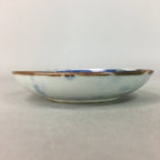 Japanese Porcelain Small Plate Vtg Kozara Blue White Geometric Floral PP103