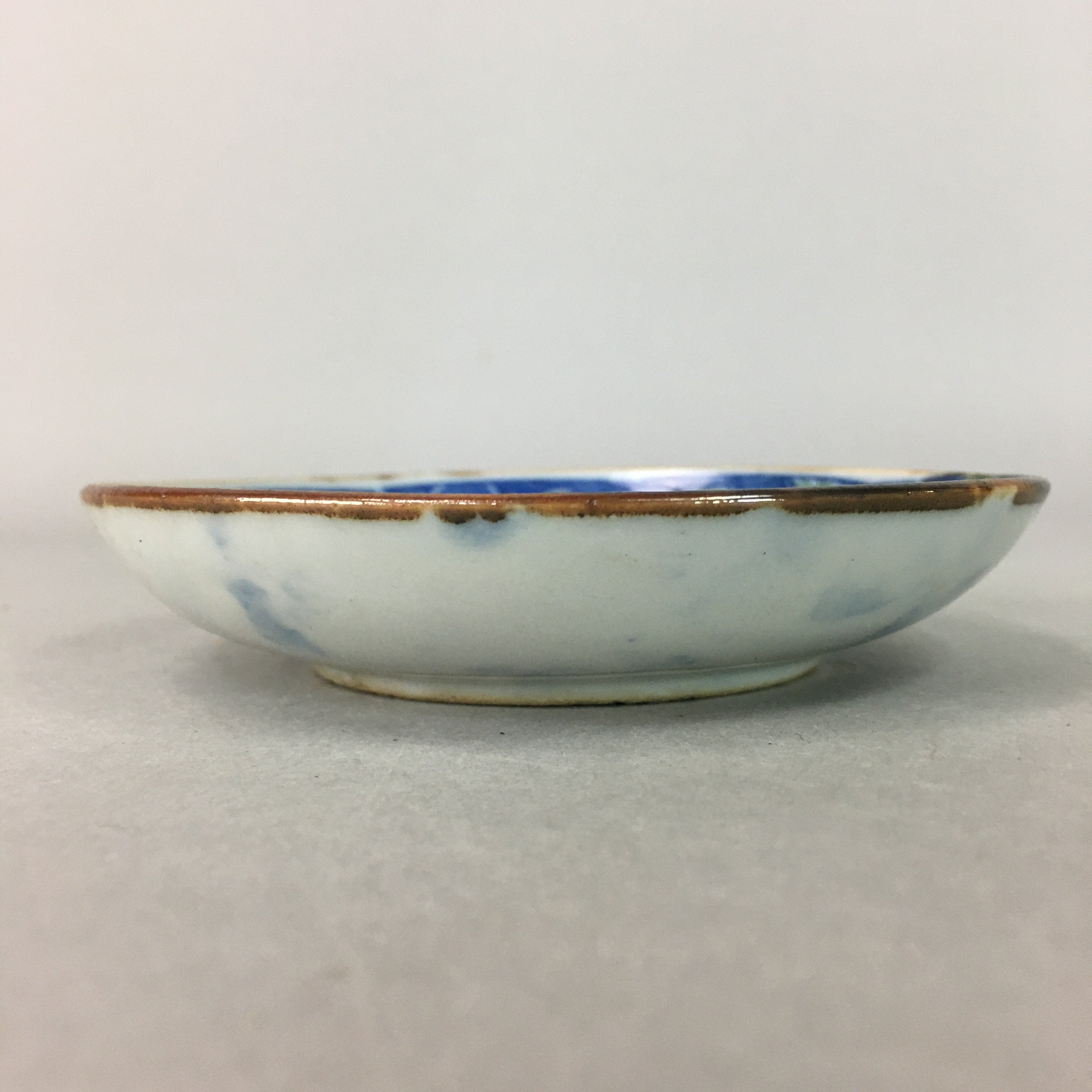 Japanese Porcelain Small Plate Vtg Kozara Blue White Geometric Floral PP103