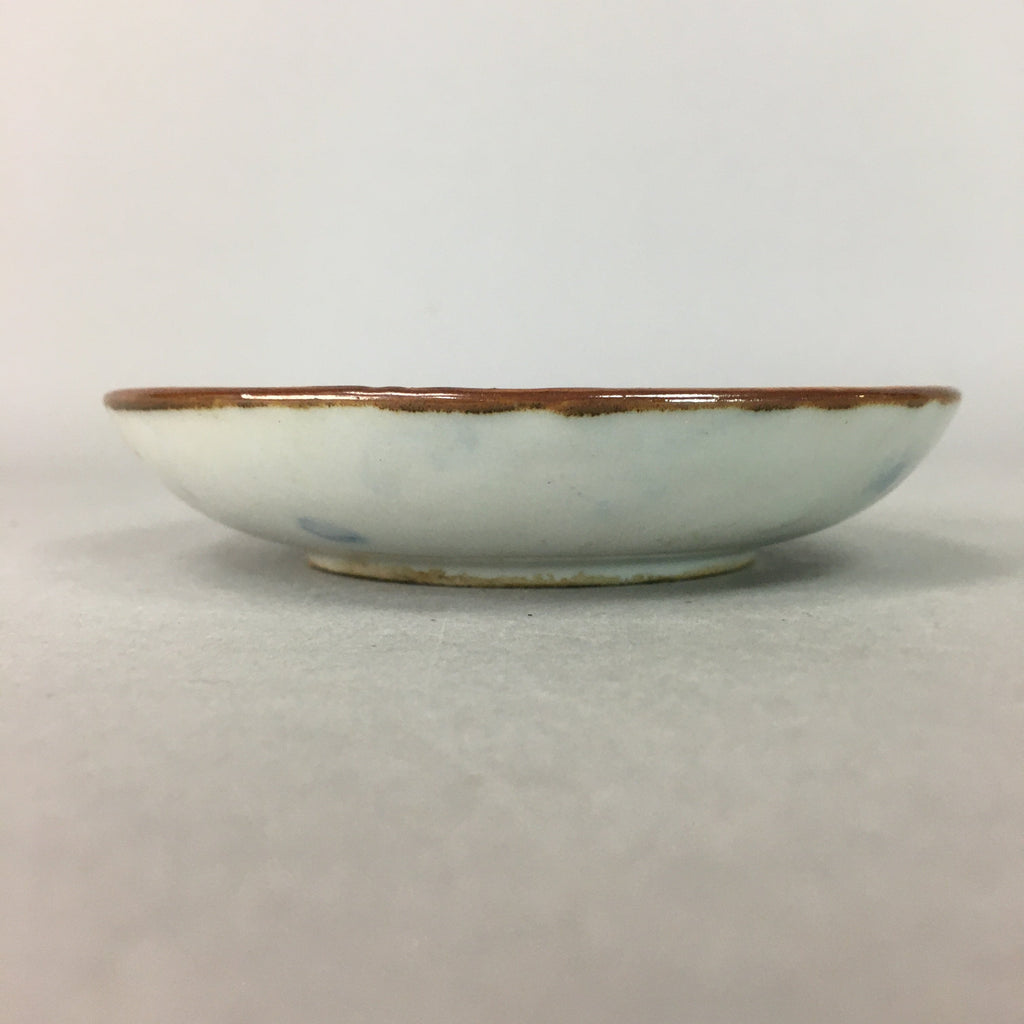 Japanese Porcelain Small Plate Vtg Kozara Blue White Geometric Floral PP103