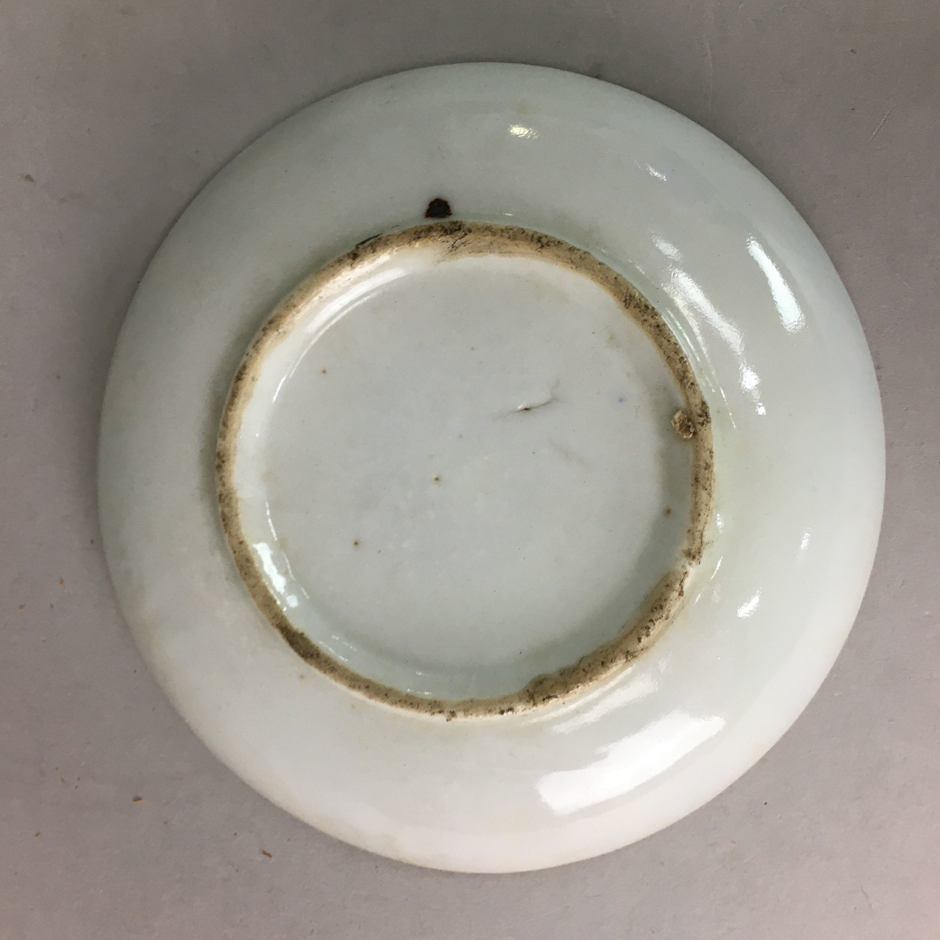 Japanese Porcelain Small Plate Vtg Kozara Blue White Geometric Floral PP105