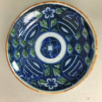 Japanese Porcelain Small Plate Vtg Kozara Blue White Geometric Floral PP105