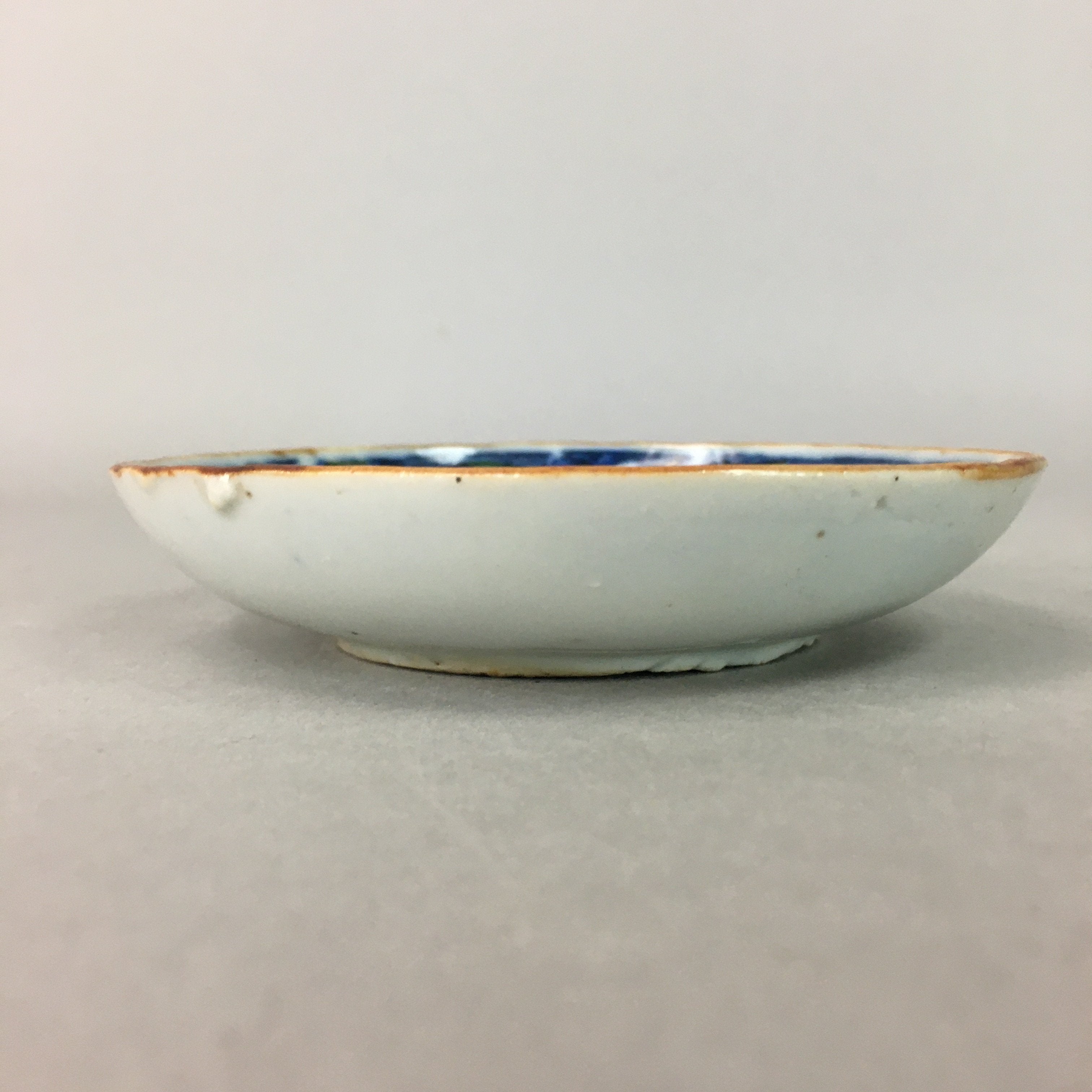 Japanese Porcelain Small Plate Vtg Kozara Blue White Geometric Floral PP106
