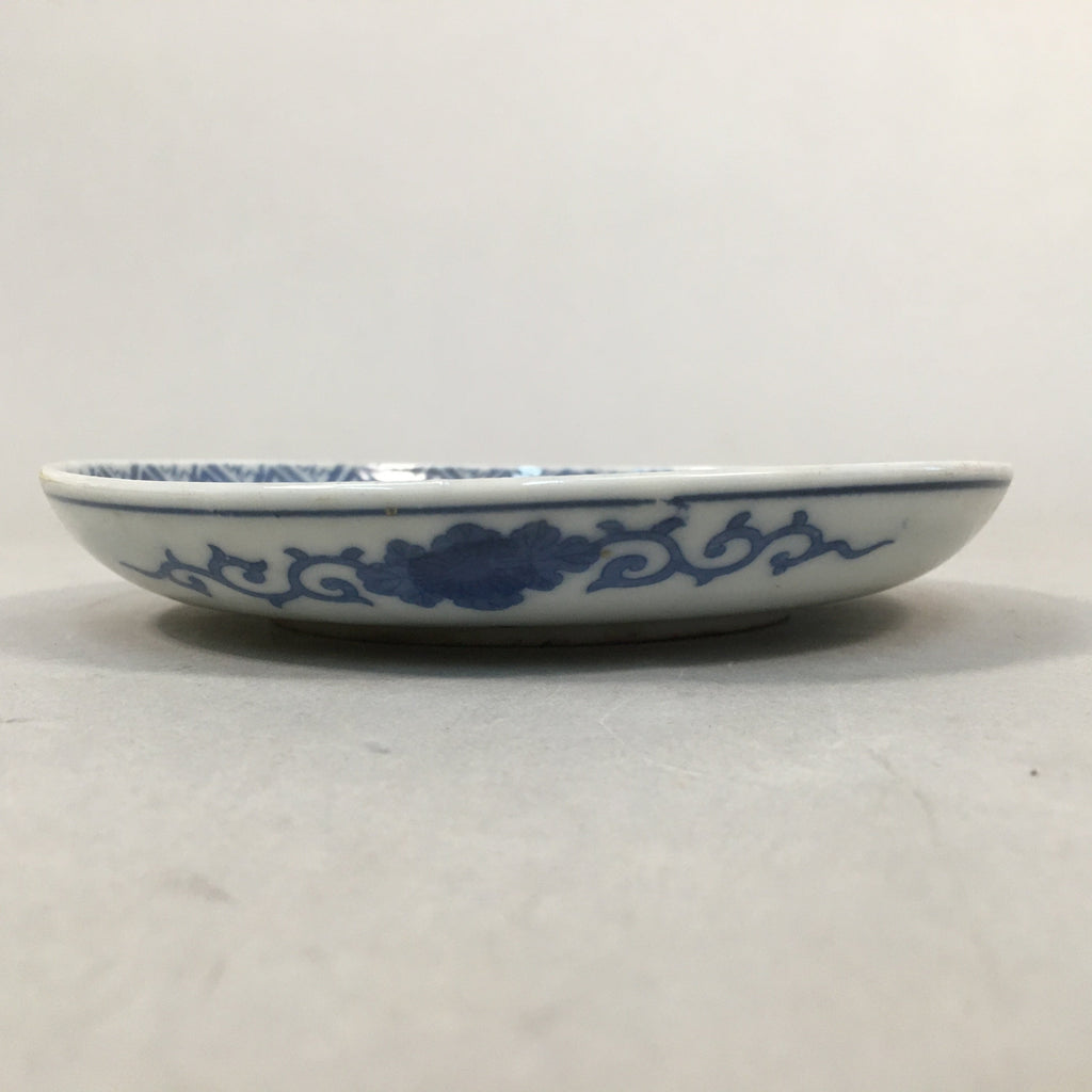 Japanese Porcelain Small Plate Vtg Kozara Blue White Sometsuke Flower PP338
