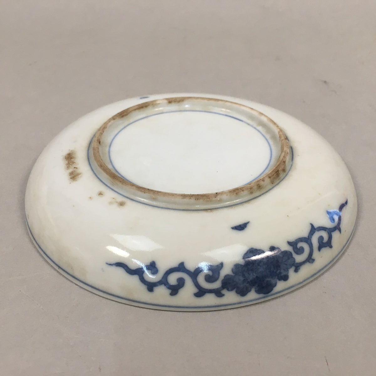 Japanese Porcelain Small Plate Vtg Kozara Blue White Sometsuke Flower PP338
