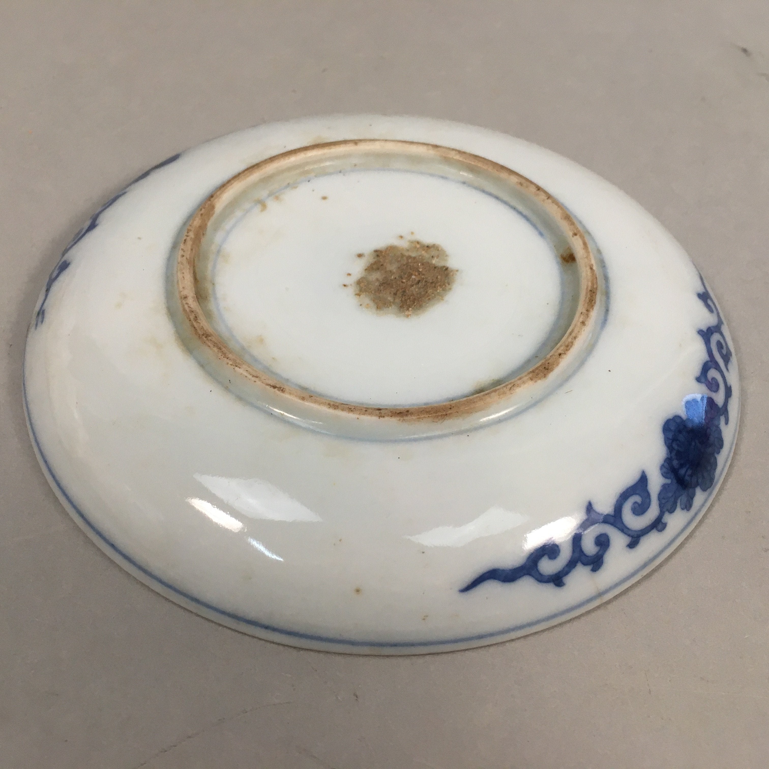 Japanese Porcelain Small Plate Vtg Kozara Blue White Sometsuke Flower PP339