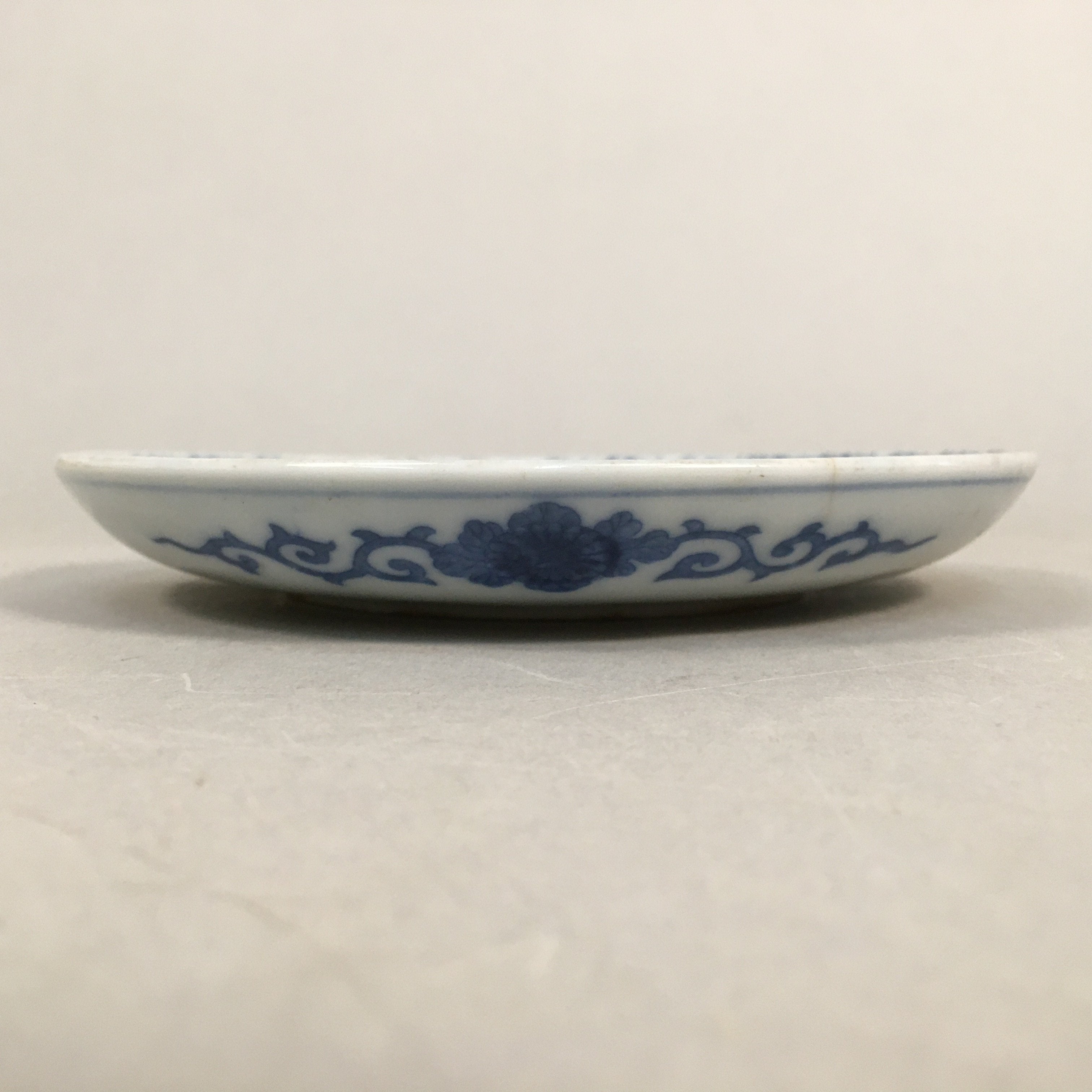 Japanese Porcelain Small Plate Vtg Kozara Blue White Sometsuke Flower PP339