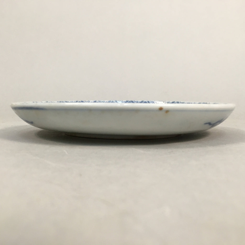 Japanese Porcelain Small Plate Vtg Kozara Blue White Sometsuke Flower PP339