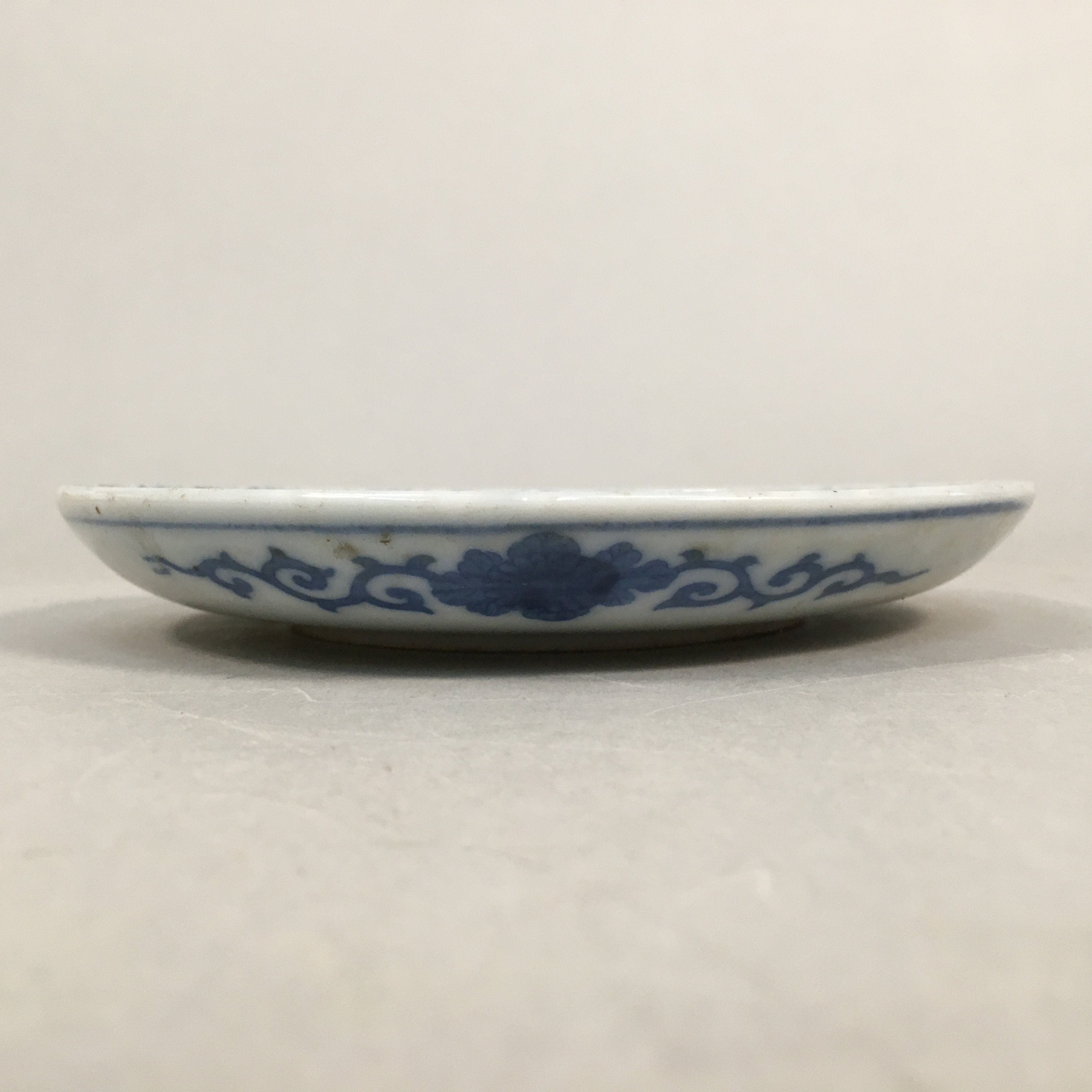 Japanese Porcelain Small Plate Vtg Kozara Blue White Sometsuke Flower PP339