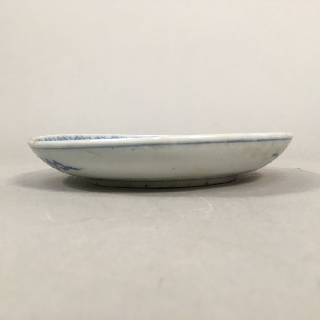 Japanese Porcelain Small Plate Vtg Kozara Blue White Sometsuke Flower PP340