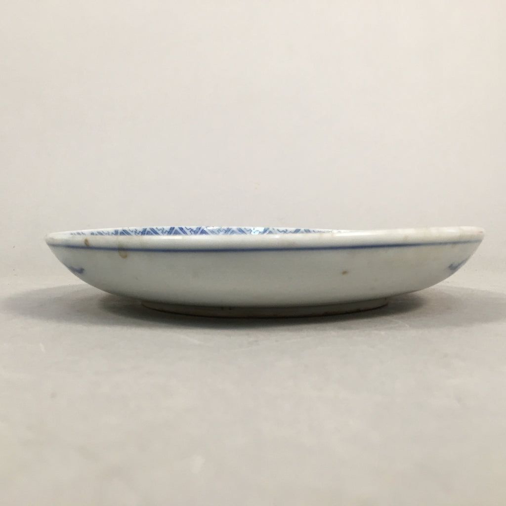 Japanese Porcelain Small Plate Vtg Kozara Blue White Sometsuke Flower PP340