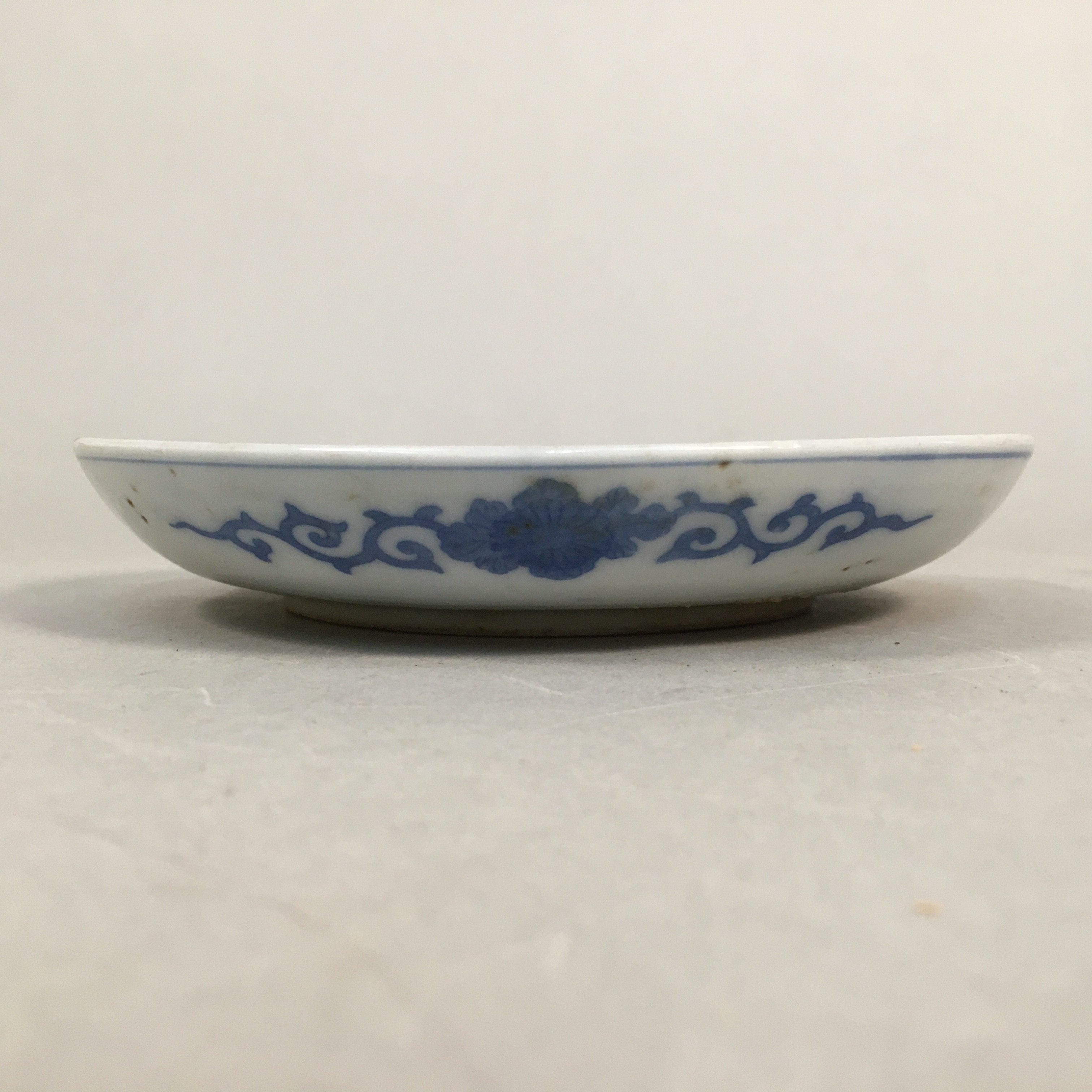 Japanese Porcelain Small Plate Vtg Kozara Blue White Sometsuke Flower PP341