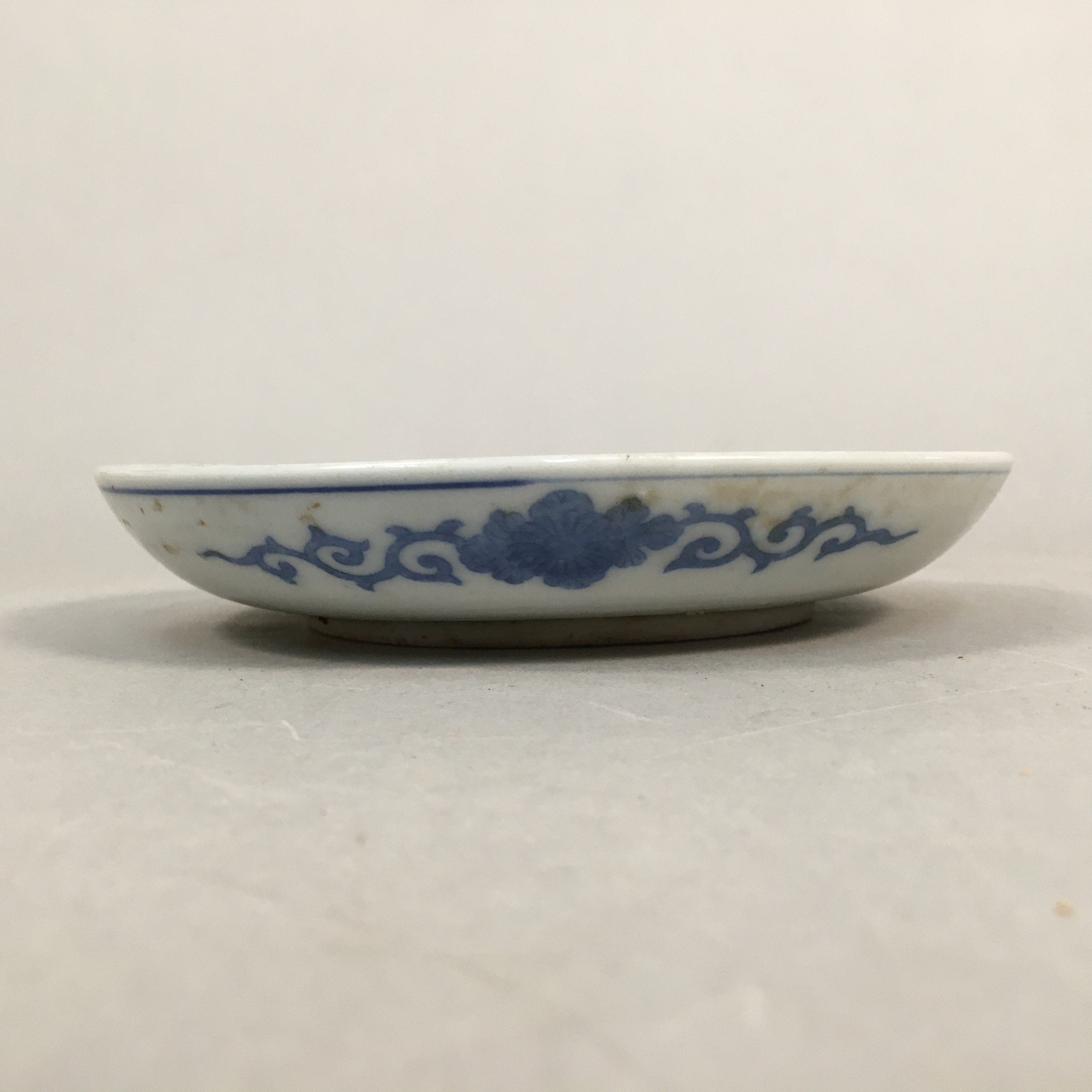 Japanese Porcelain Small Plate Vtg Kozara Blue White Sometsuke Flower PP341