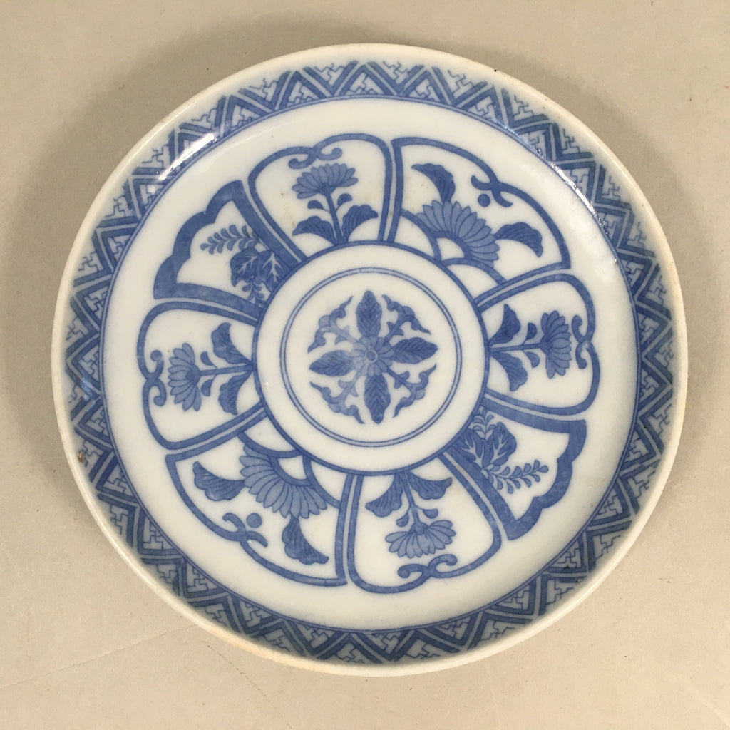 Japanese Porcelain Small Plate Vtg Kozara Blue White Sometsuke Flower PP342