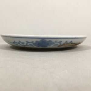 Japanese Porcelain Small Plate Vtg Kozara Blue White Sometsuke Flower PP343