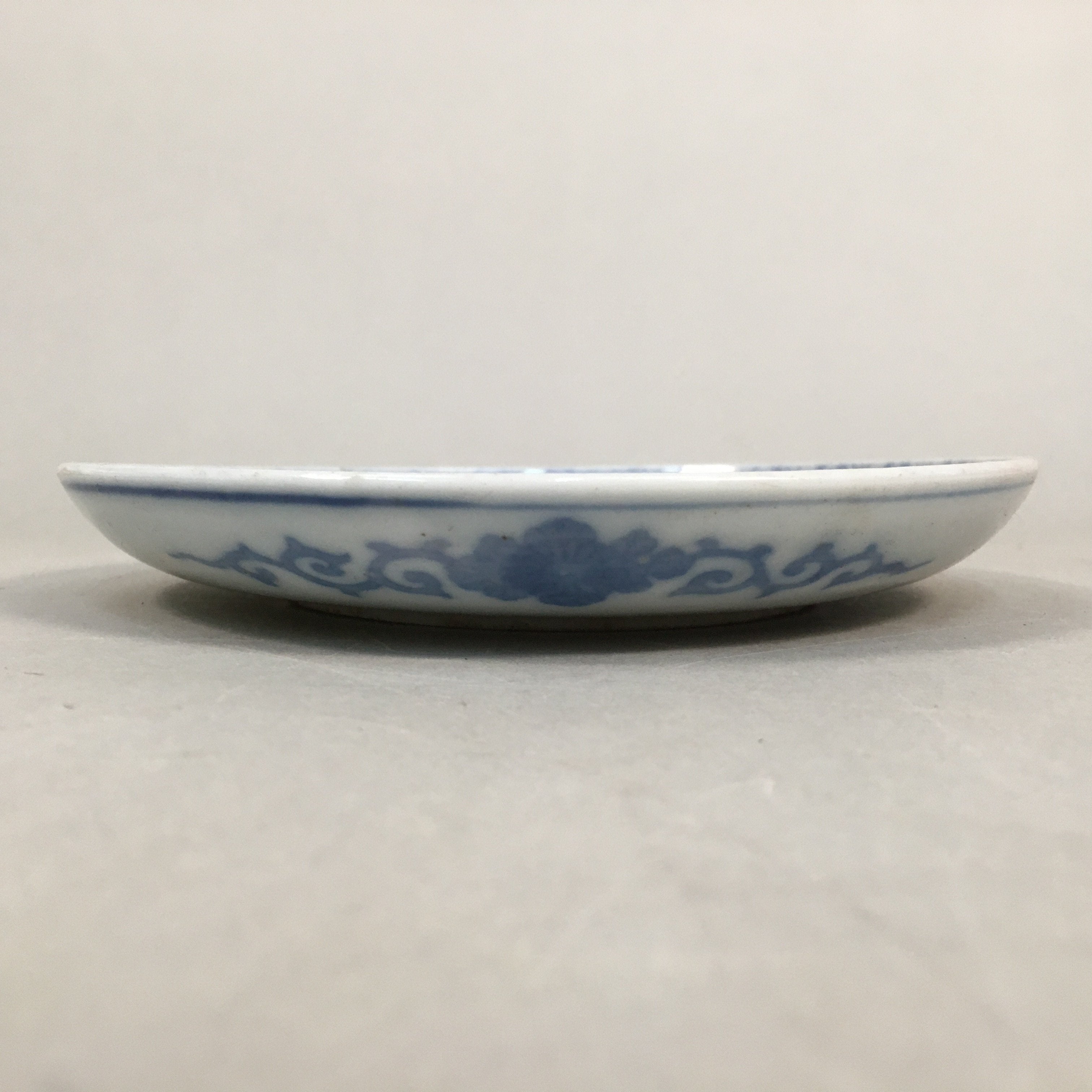 Japanese Porcelain Small Plate Vtg Kozara Blue White Sometsuke Flower PP343