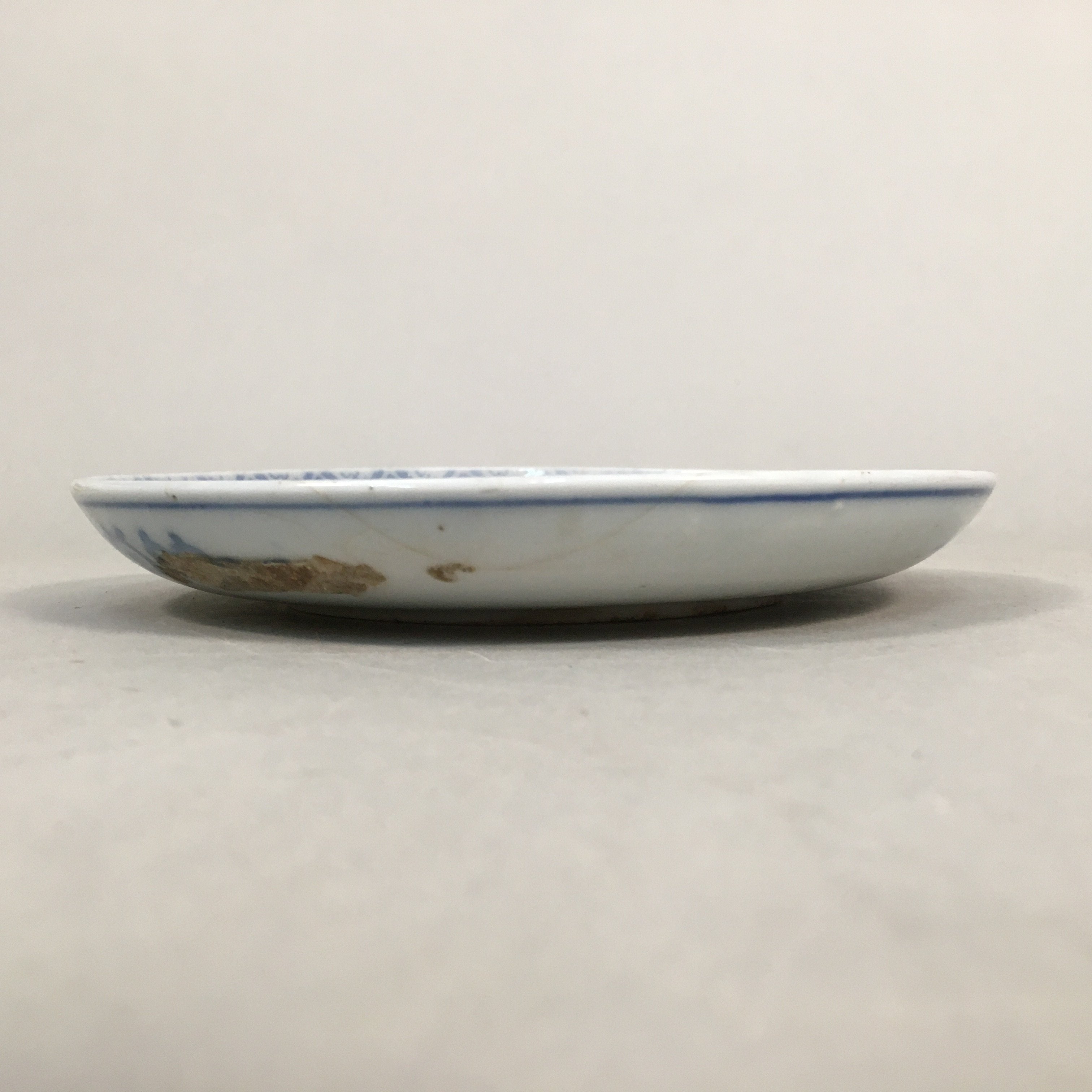Japanese Porcelain Small Plate Vtg Kozara Blue White Sometsuke Flower PP343