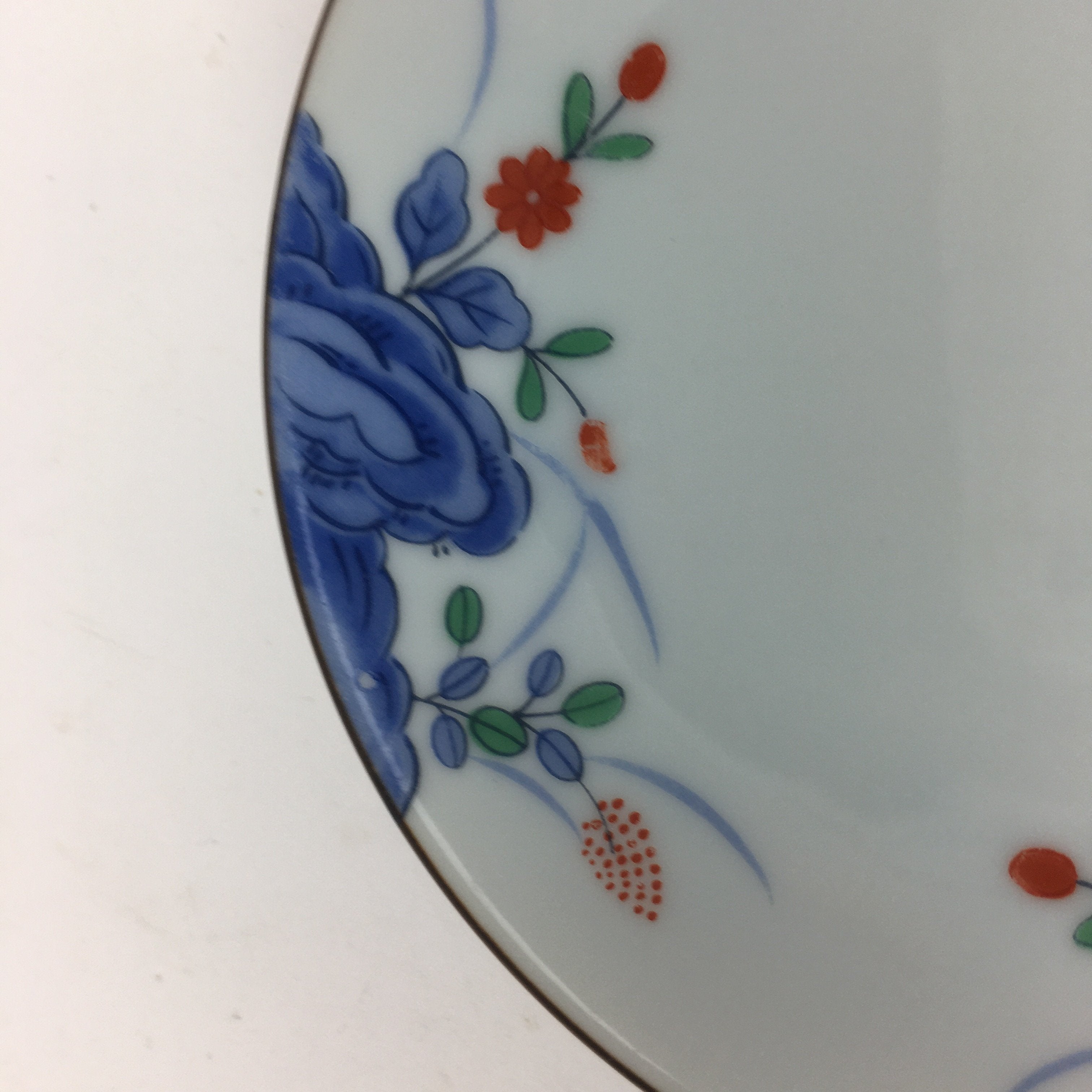 Japanese Porcelain Small Plate Vtg Kozara Blue White Sometsuke Flower QT109