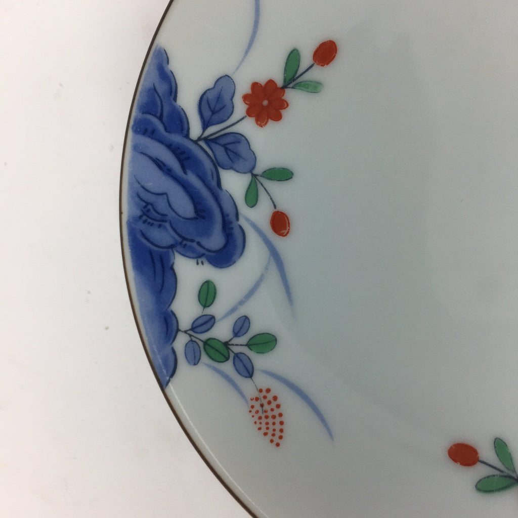 Japanese Porcelain Small Plate Vtg Kozara Blue White Sometsuke Flower QT109