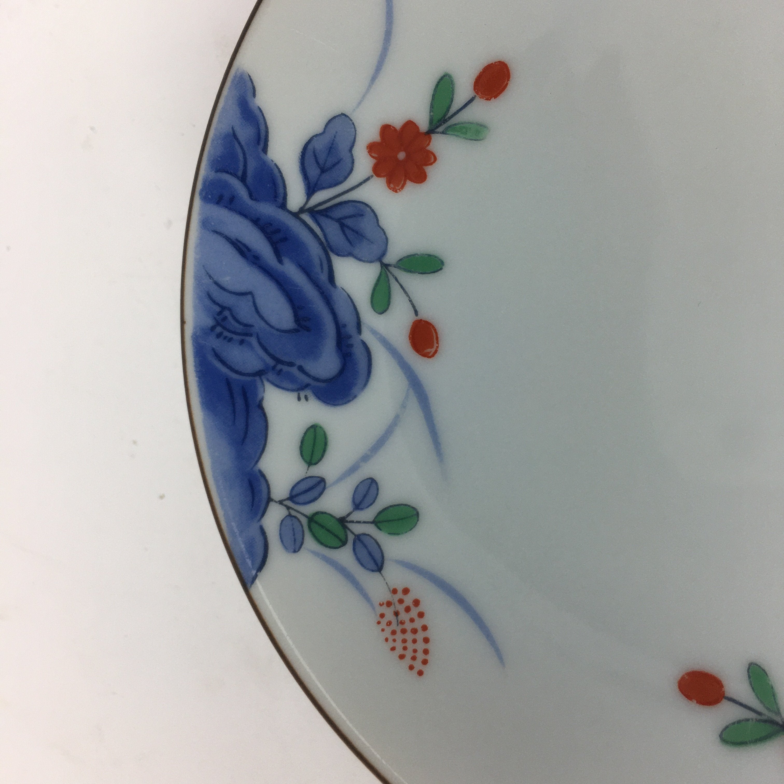 Japanese Porcelain Small Plate Vtg Kozara Blue White Sometsuke Flower QT109