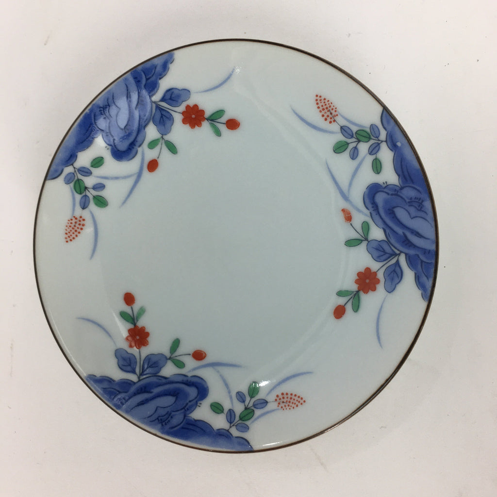 Japanese Porcelain Small Plate Vtg Kozara Blue White Sometsuke Flower QT109