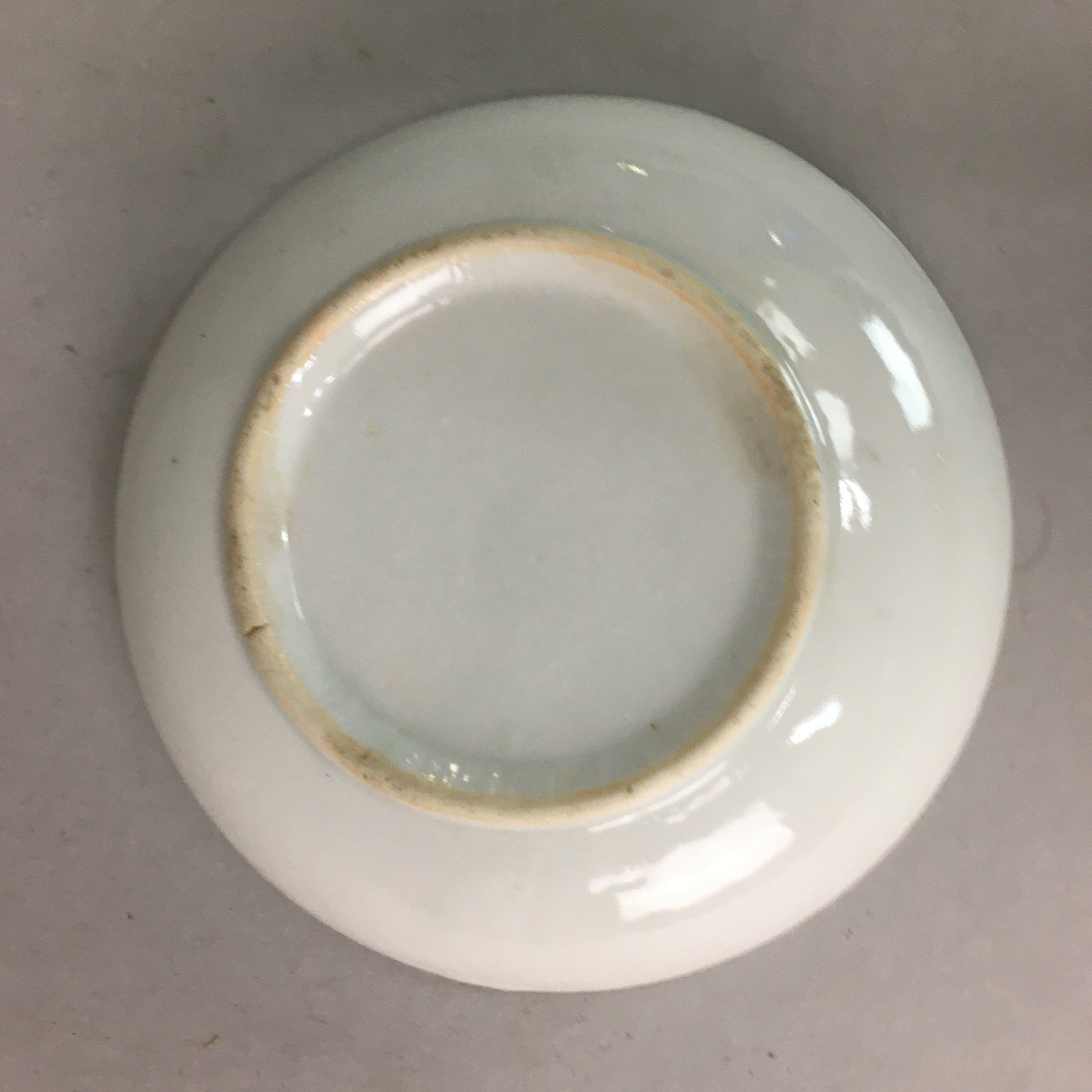 Japanese Porcelain Small Plate Vtg Kozara Floral Petal Green White PP109