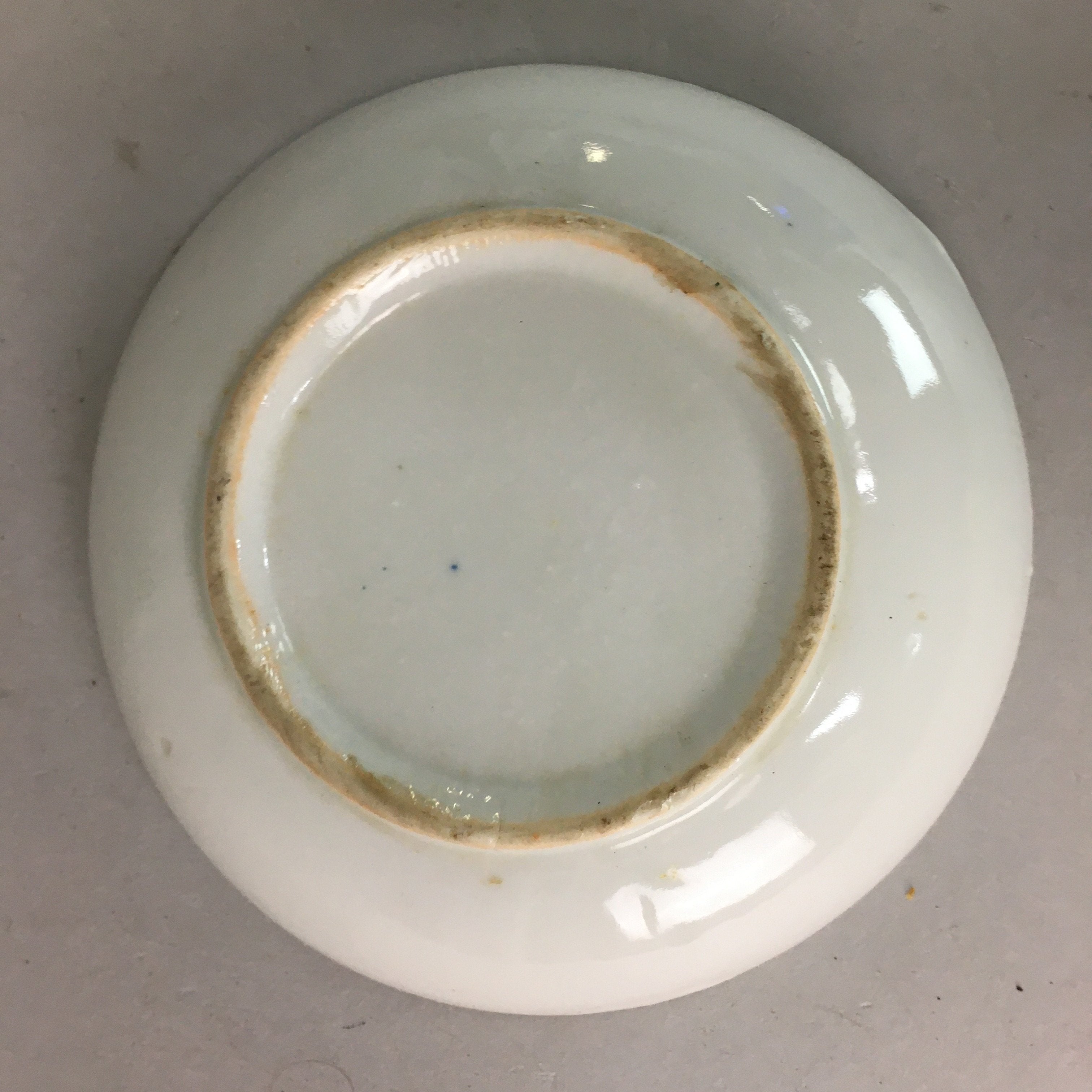 Japanese Porcelain Small Plate Vtg Kozara Floral Petal Green White PP110
