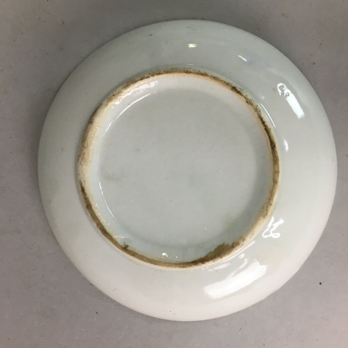 Japanese Porcelain Small Plate Vtg Kozara Floral Petal Green White PP114