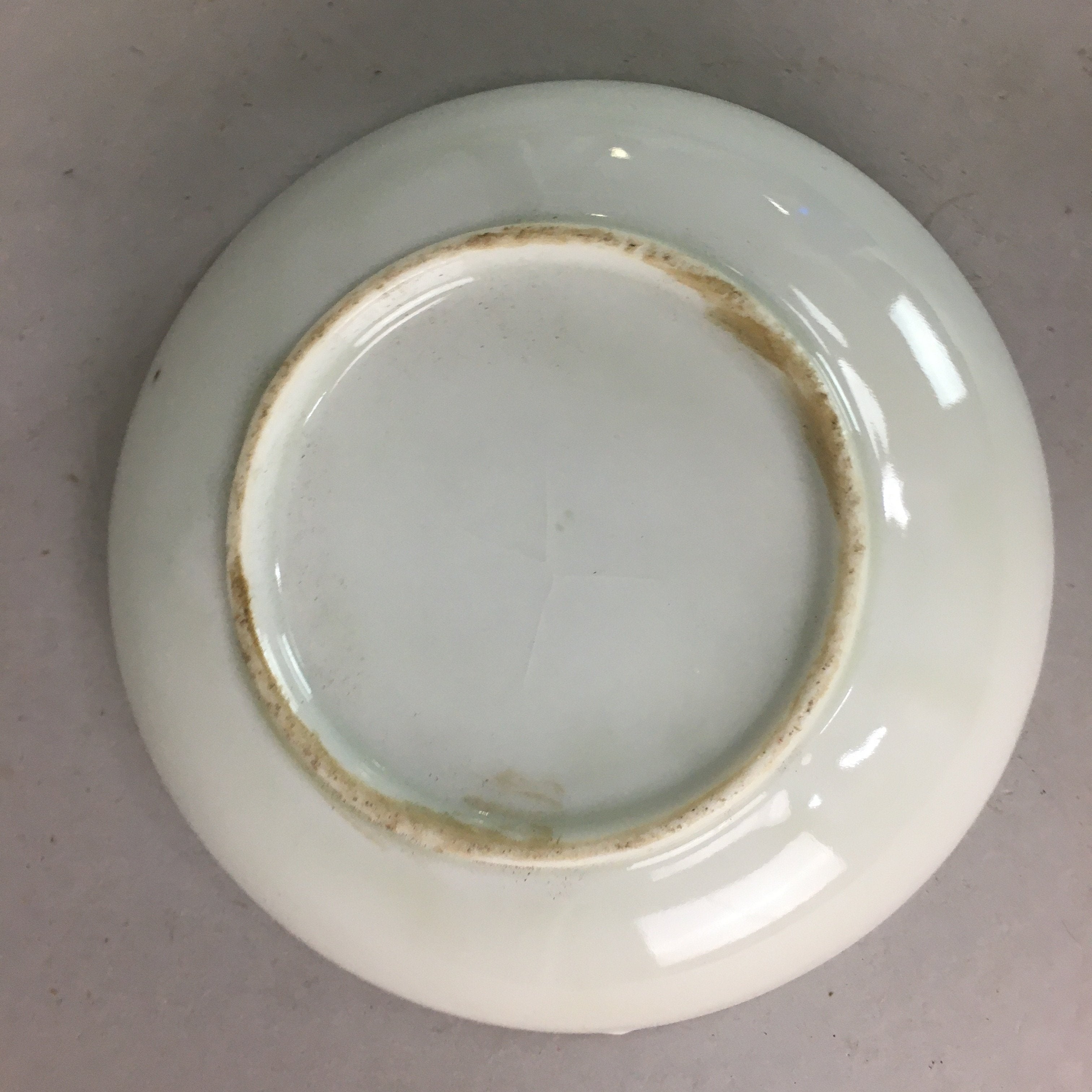 Japanese Porcelain Small Plate Vtg Kozara Floral Petal Green White PP116