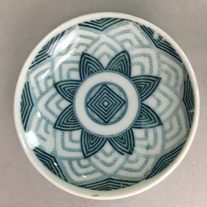 Japanese Porcelain Small Plate Vtg Kozara Floral Petal Green White PP116