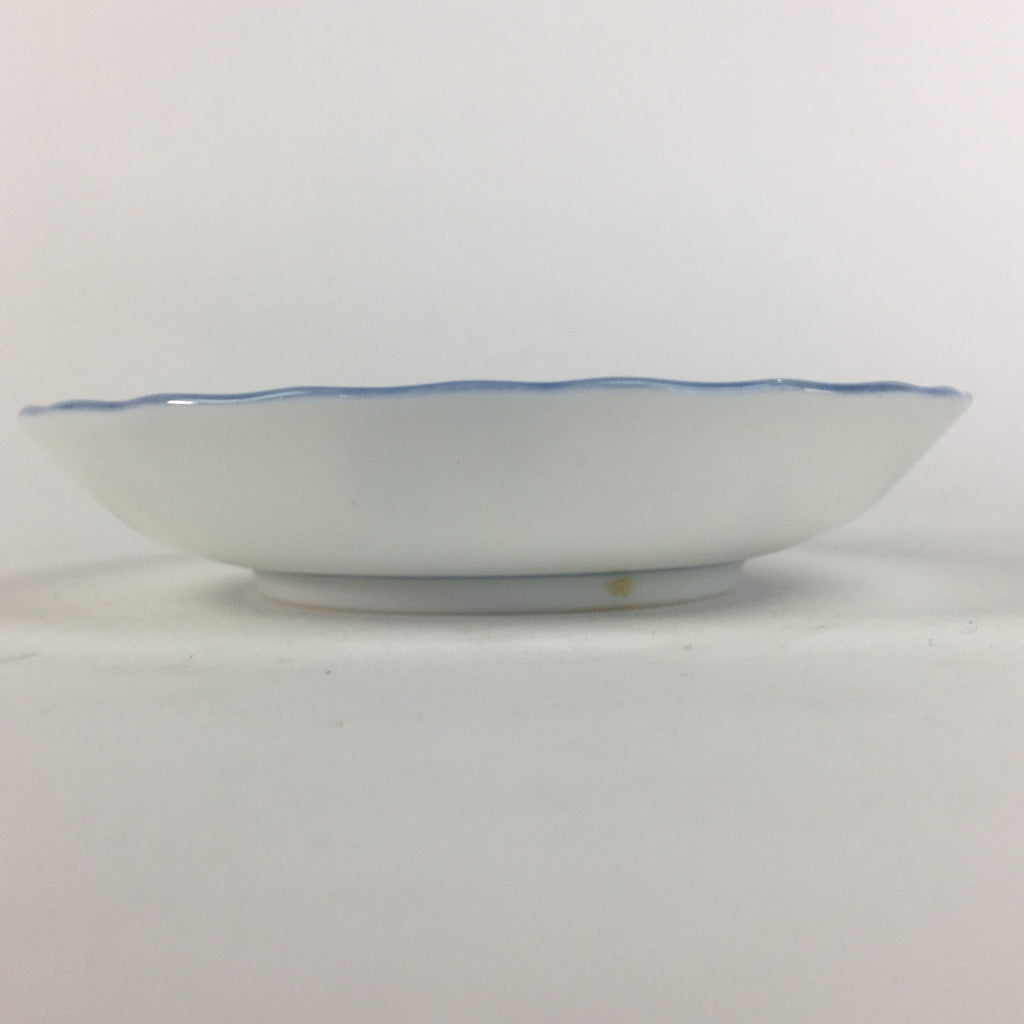 Japanese Porcelain Small Plate Vtg Kozara Light Blue White Sometsuke Flower QT11