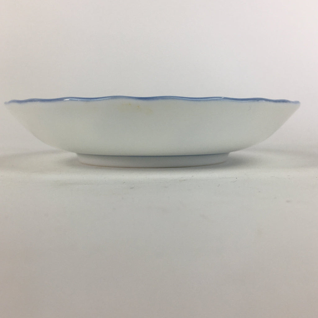 Japanese Porcelain Small Plate Vtg Kozara Light Blue White Sometsuke Flower QT11