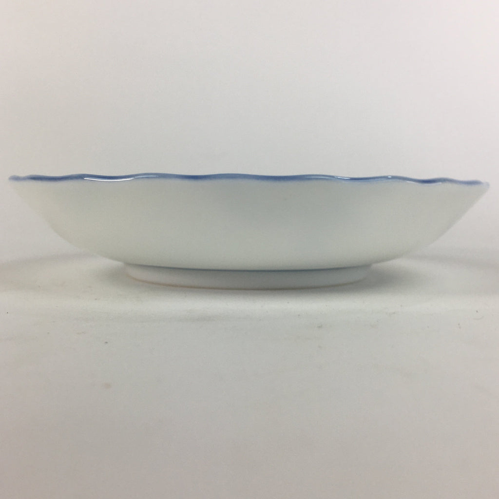 Japanese Porcelain Small Plate Vtg Kozara Light Blue White Sometsuke Flower QT11