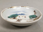 Japanese Porcelain Small Plate Vtg Kozara Mt.Fuji Gold Pine Tree PP379