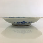 Japanese Porcelain Small Plate Vtg Landscape Of Mountain Village White Blue PY64