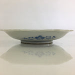 Japanese Porcelain Small Plate Vtg Landscape Of Mountain Village White Blue PY66