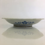 Japanese Porcelain Small Plate Vtg Landscape Of Mountain Village White Blue PY67