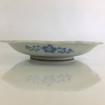 Japanese Porcelain Small Plate Vtg Landscape Of Mountain Village White Blue PY70