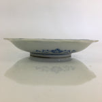 Japanese Porcelain Small Plate Vtg Landscape Of Mountain Village White Blue PY73
