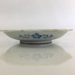 Japanese Porcelain Small Plate Vtg Landscape Of Mountain Village White Blue PY76