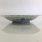 Japanese Porcelain Small Plate Vtg Landscape Of Mountain Village White Blue PY76