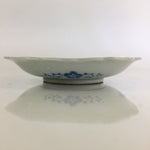 Japanese Porcelain Small Plate Vtg Landscape Of Mountain Village White Blue PY77