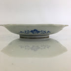 Japanese Porcelain Small Plate Vtg Landscape Of Mountain Village White Blue PY77