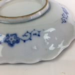 Japanese Porcelain Small Plate Vtg Landscape Of Mountain Village White Blue PY77