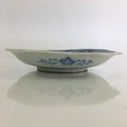 Japanese Porcelain Small Plate Vtg Landscape Of Mountain Village White Blue PY79