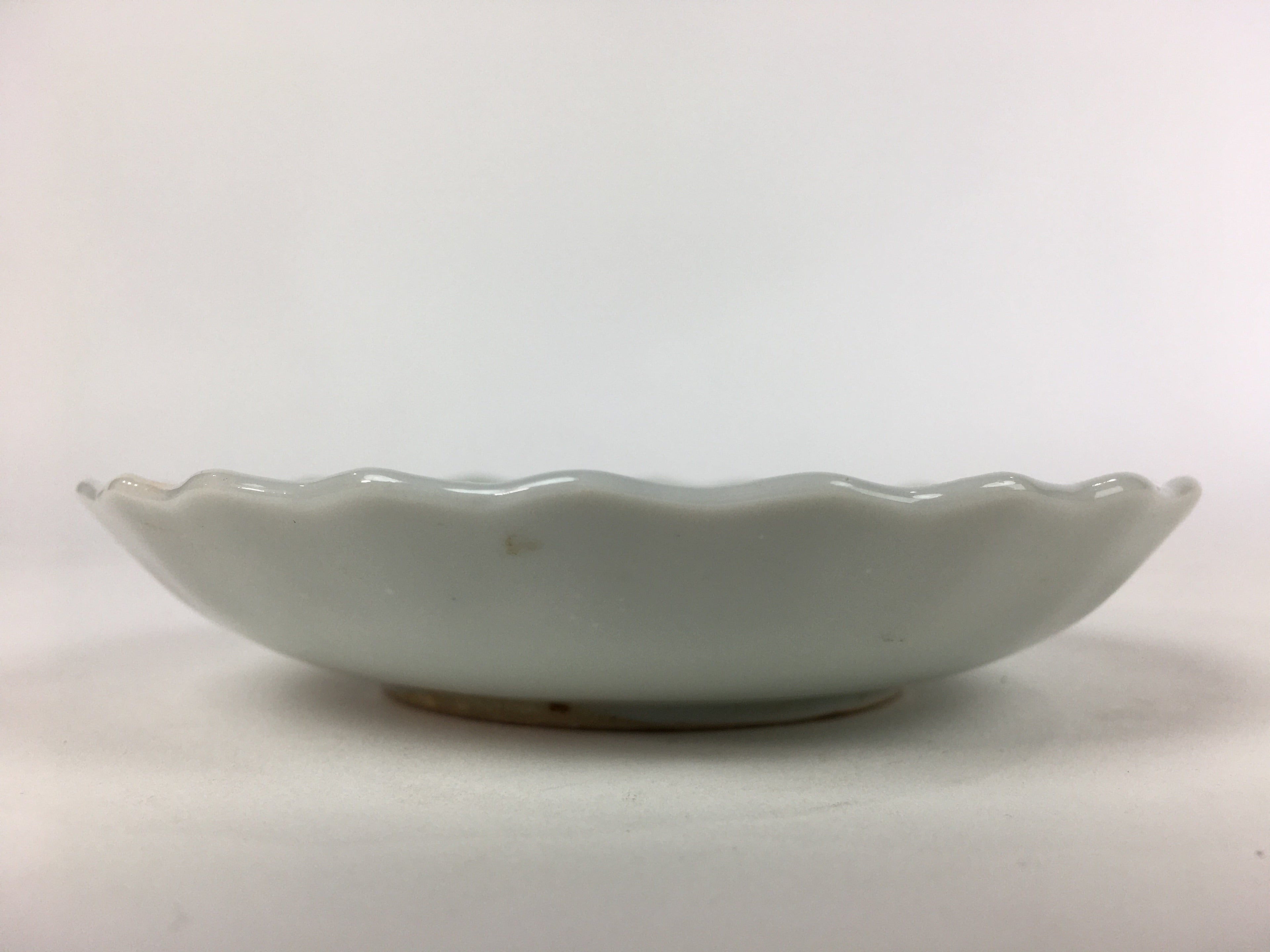 Japanese Porcelain Small Plate Vtg Pottery Bamboo Leaves White Kozara PP997