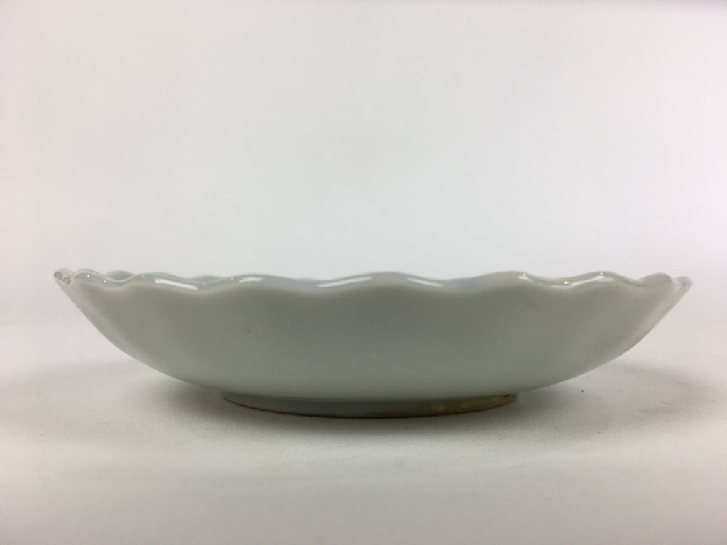 Japanese Porcelain Small Plate Vtg Pottery Bamboo Leaves White Kozara PP997